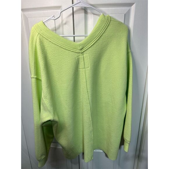 Aerie Women's V-Neck Pullover Sweater Lime Green Size M - Picture 3 of 8